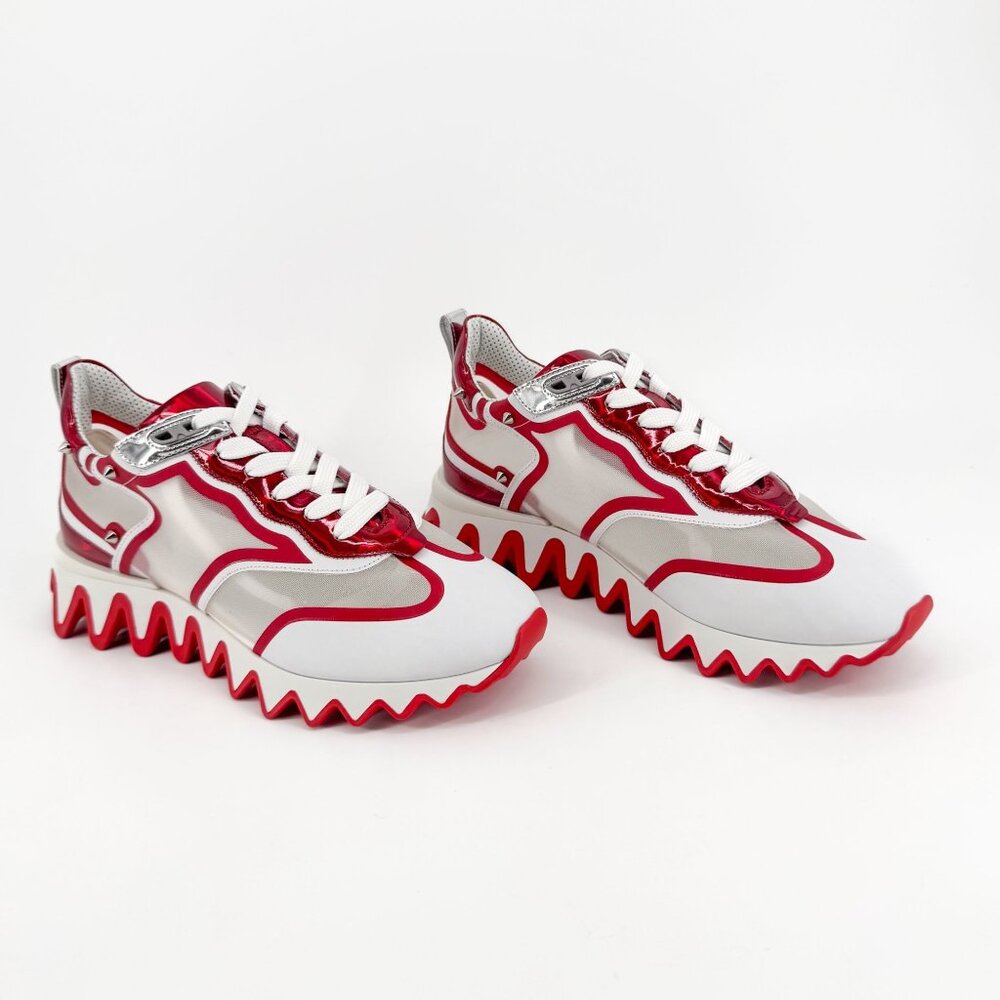 Christian Louboutin Sharkina White Red Sneakers Size 39.5 US 9.5 Women's 6923